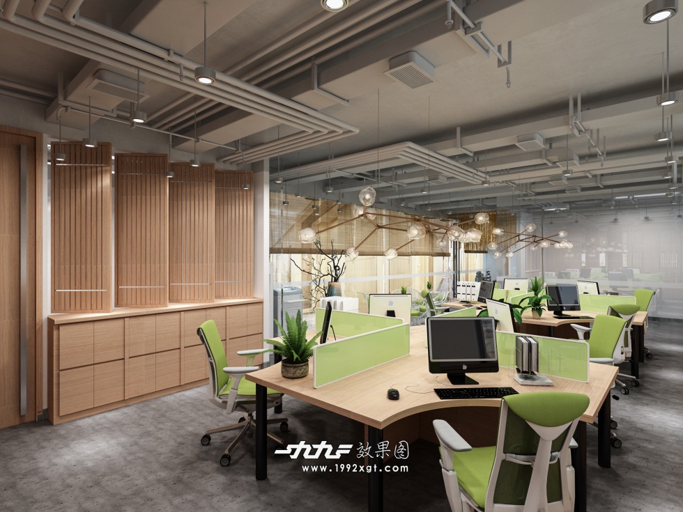 春意盎然的办公室效果图设计