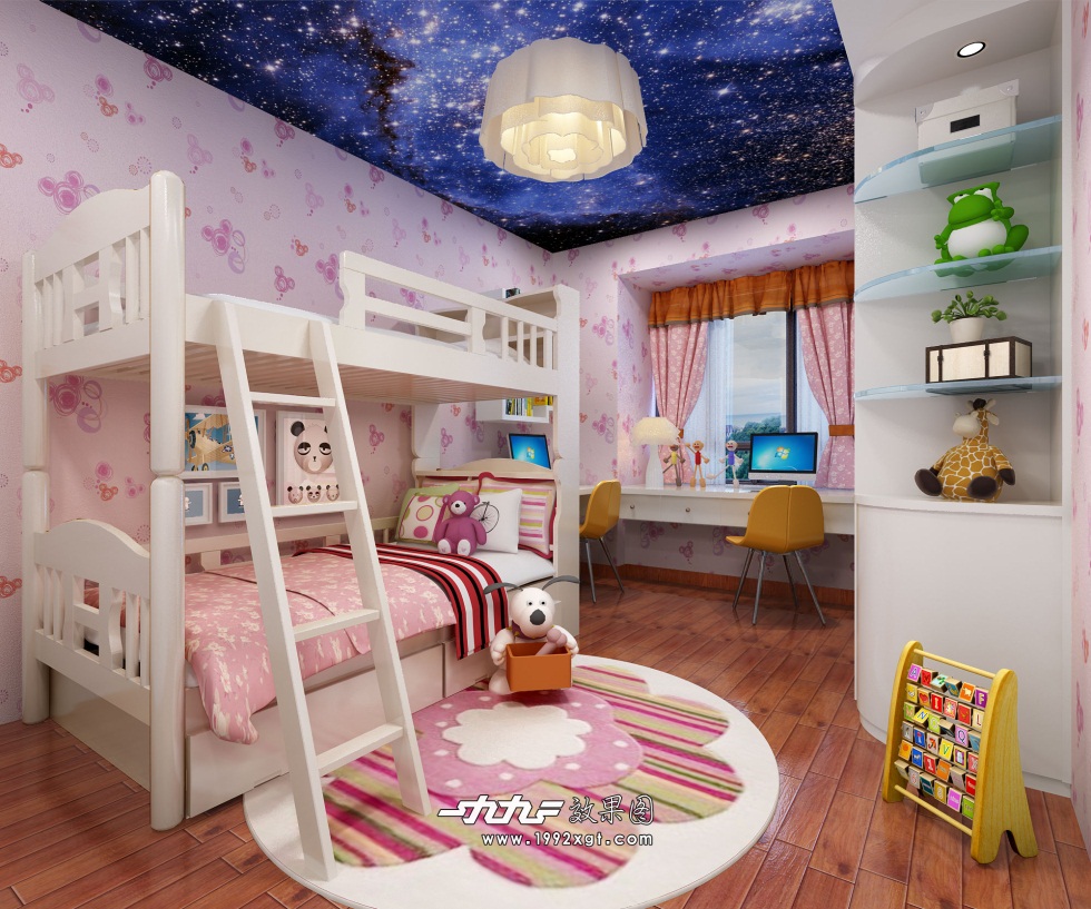 粉色系儿童房女儿房装修效果图